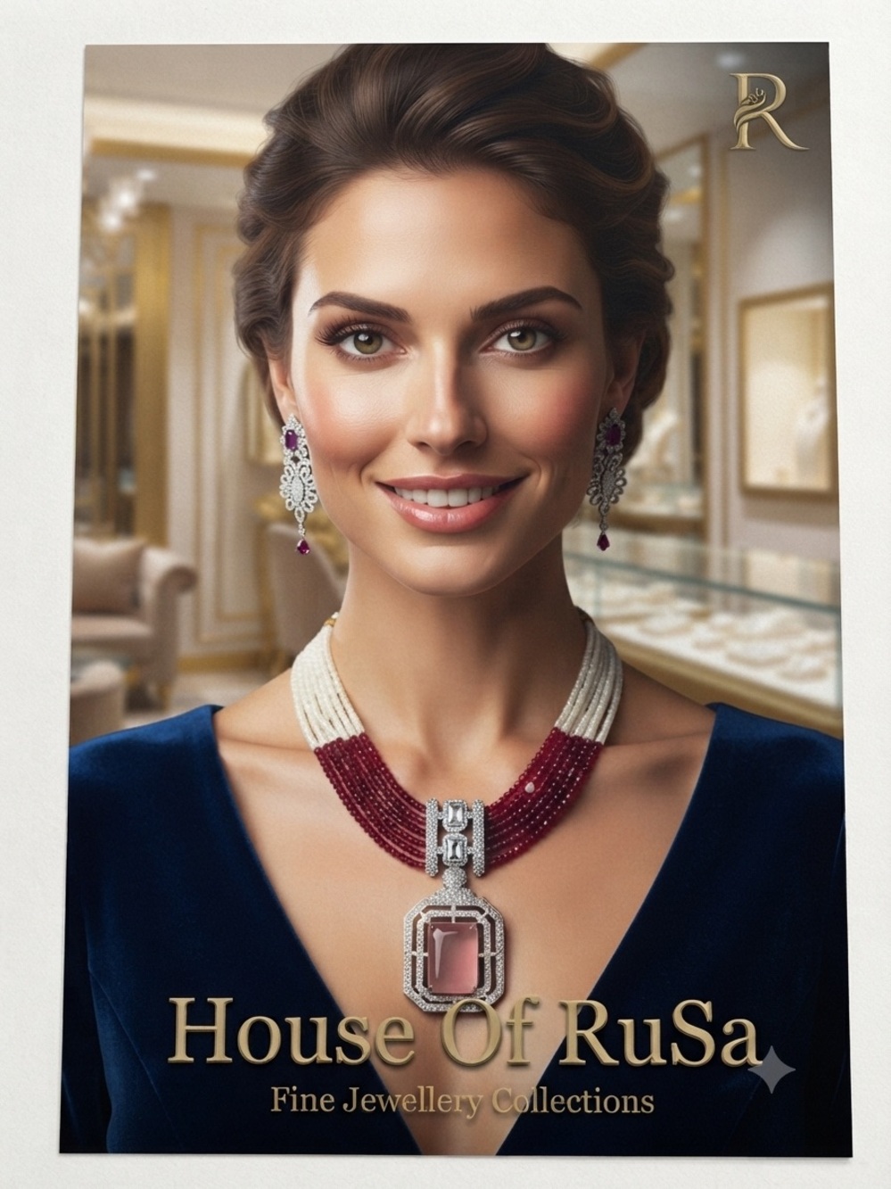 Women's Garnet & Pearl Statement Necklace an snatching earrings